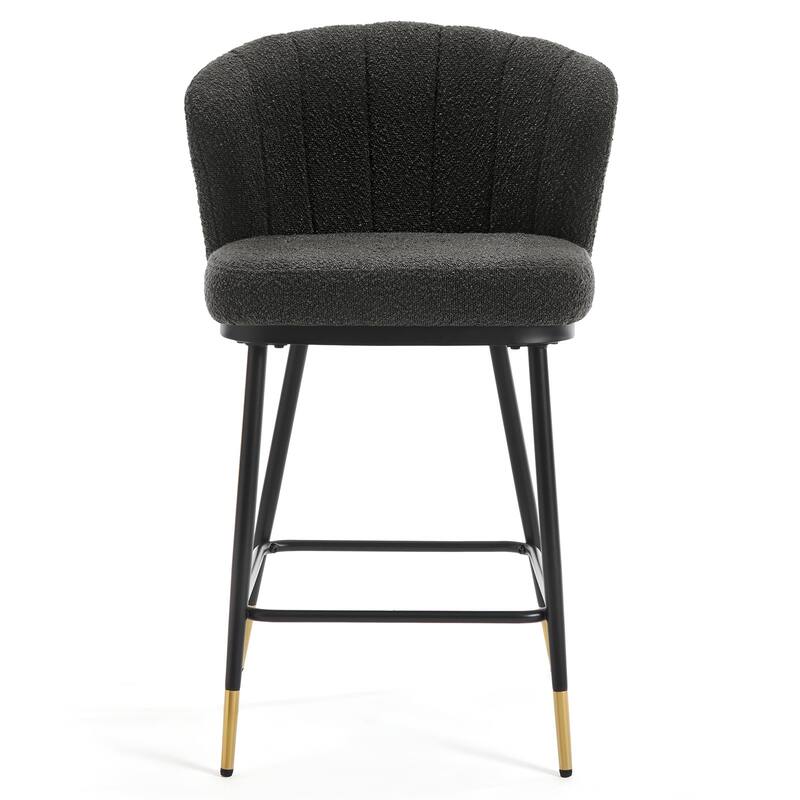 26" Boucle Fabric Counter Height Bar Stools, Set of 2/3/4 - 35.83"H x 22"W x 20.28"D