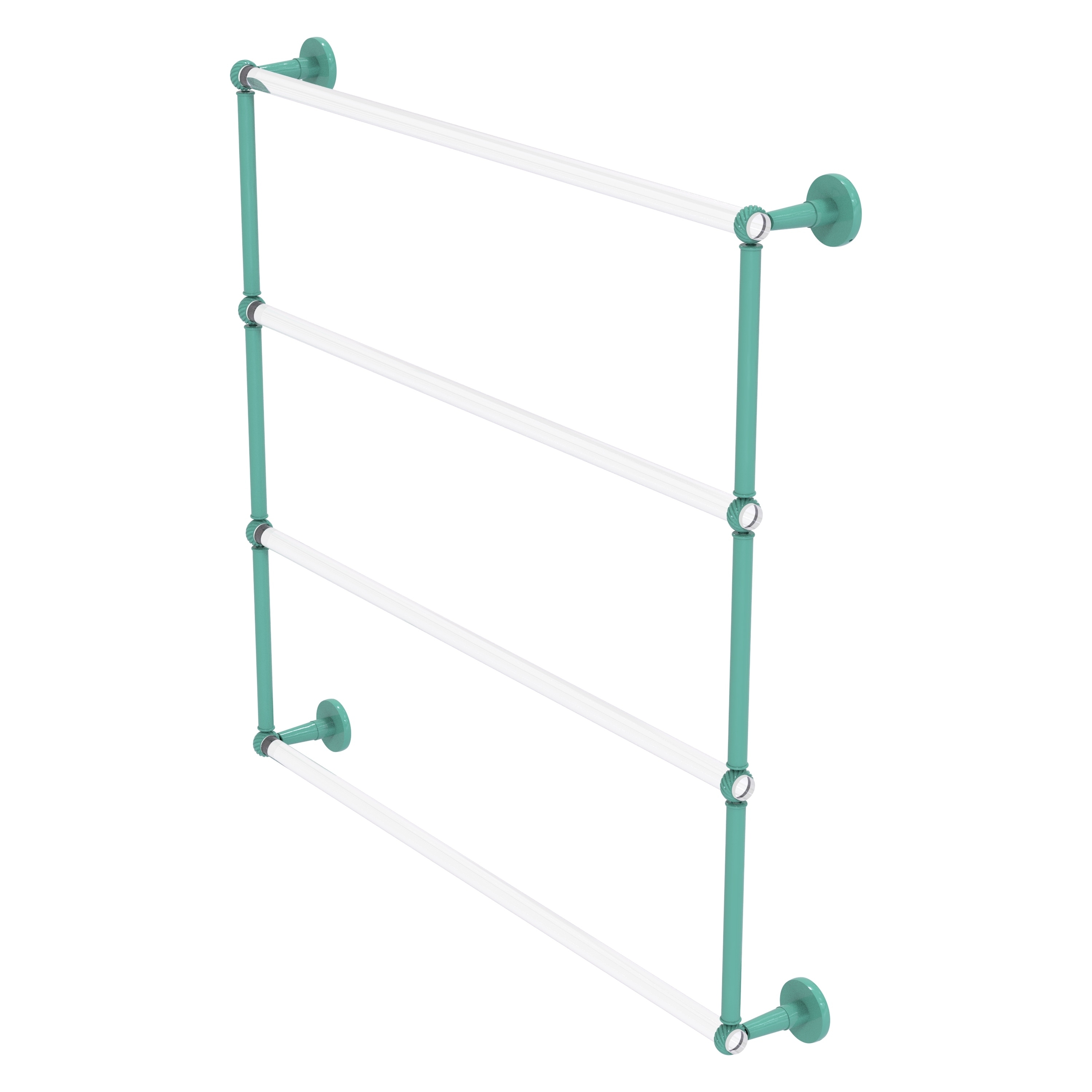 Allied Brass Clearview Collection 4 Tier 24 Inch Ladder Towel Bar with Twisted Accents