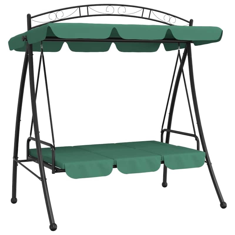 vidaXL Patio Swing Chair Outdoor Bench with Canopy and Cushion Swing Seat