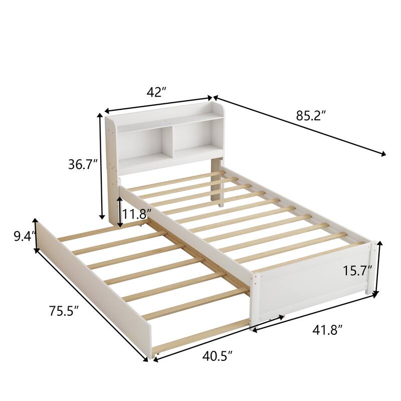 Bed with Trundle,Bookcase