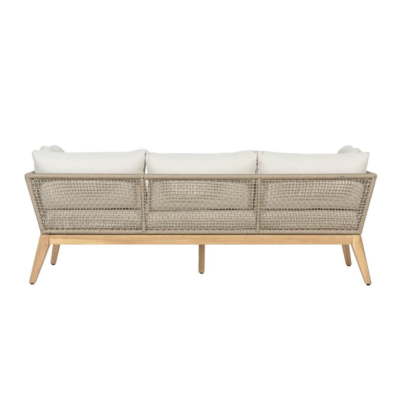 Cypress Teak Wood Sofa with Rope Design