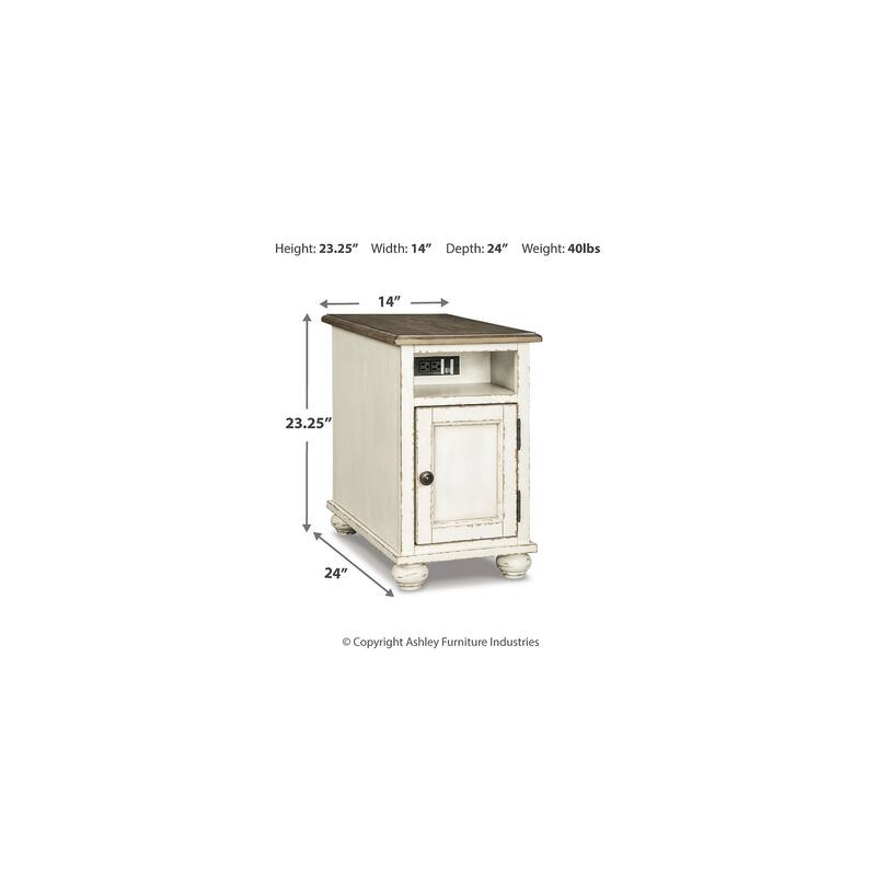 Signature Design by Ashley Realyn White/Brown 2-Piece End Table Package - 14" W x 24" D x 23.13" H