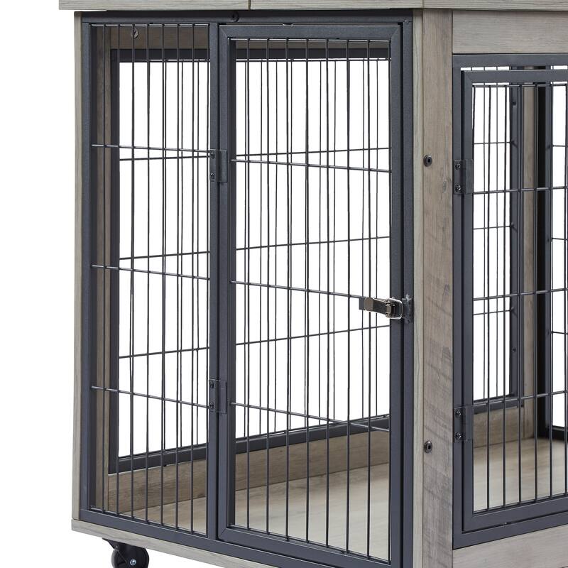 JHX Furniture Dog Cage Crate with Double Doors