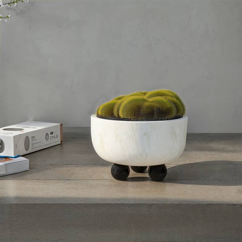 Marble Resin Bowl with Ball Feet