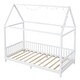 preview thumbnail 17 of 15, Twin Size Solid Wood House Bed with Guardrail, LED, and Roof for Kids