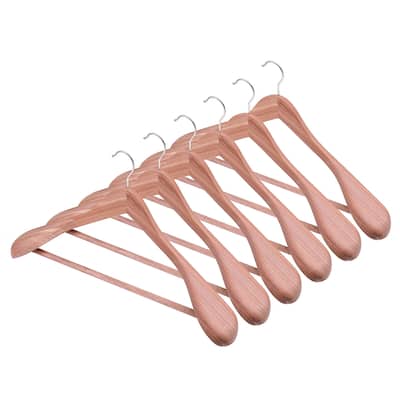 Heavy-Duty Wooden Hangers, Extra Wide Shoulder Wood Coat Hanger