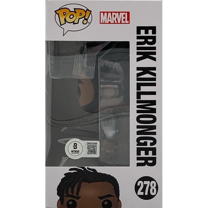Michael B Jordan Autographed Erik Killmonger Black Panther Signed Funko Pop 278 Beckett COA - 8'6" x 11'6"