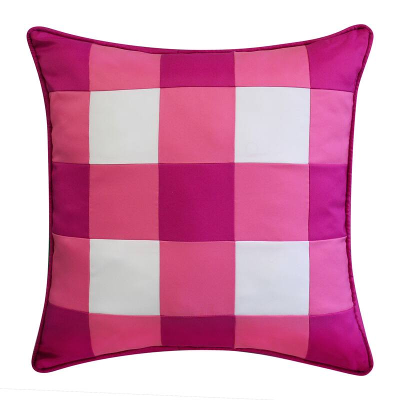 Edie At Home Outdoor Gingham Decorative Throw Pillow, Pink