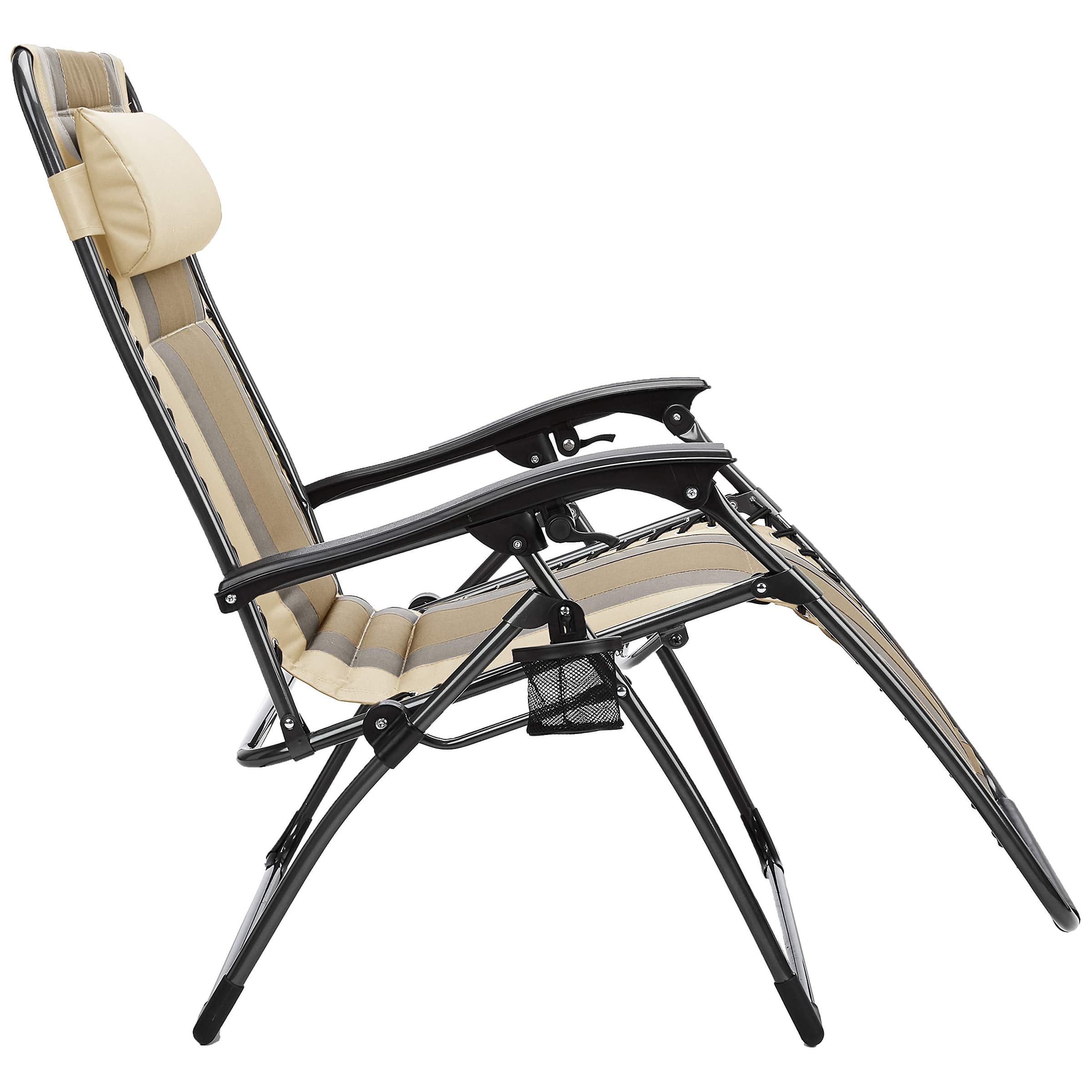 Outdoor adjustable zero gravity folding lounge chair with pillow Bed