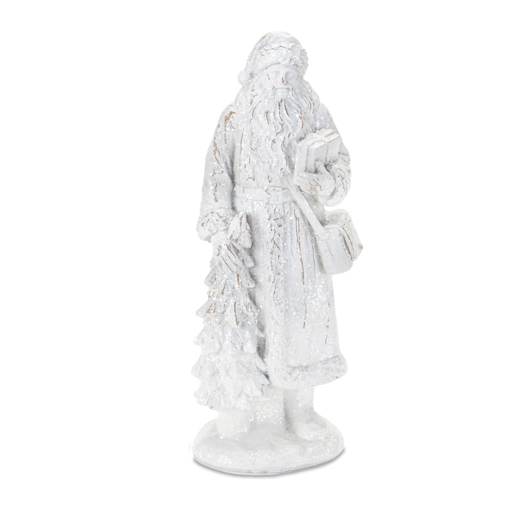 Glittered Santa Figurine (Set of 2) - N/A