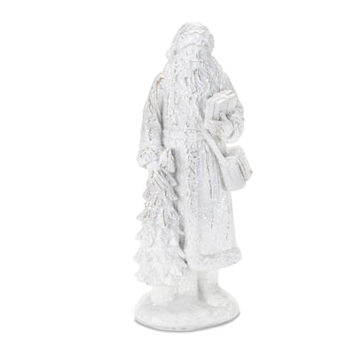 Santa (Set of 2) 9"H Resin - White