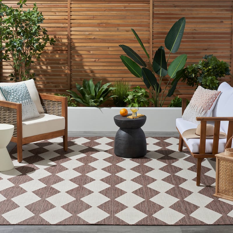 Nourison Positano Indoor/Outdoor Geometric Area Rug - 8'x10' - Natural