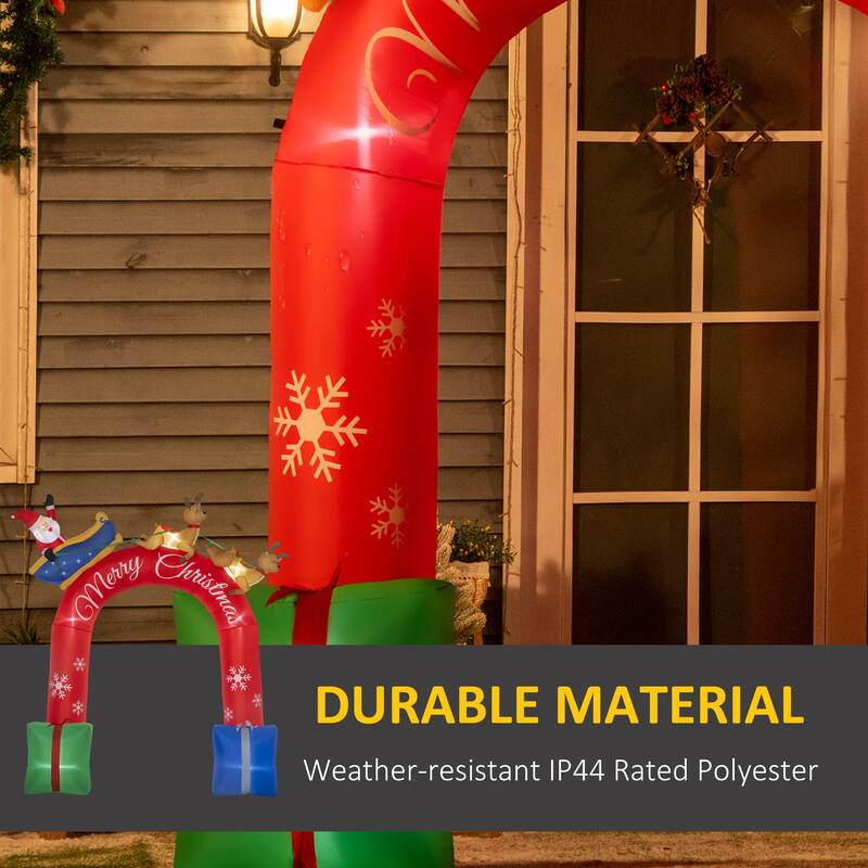 Outsunny 9ft Inflatable Christmas Arch with Santa Claus, Blow-Up LED Display