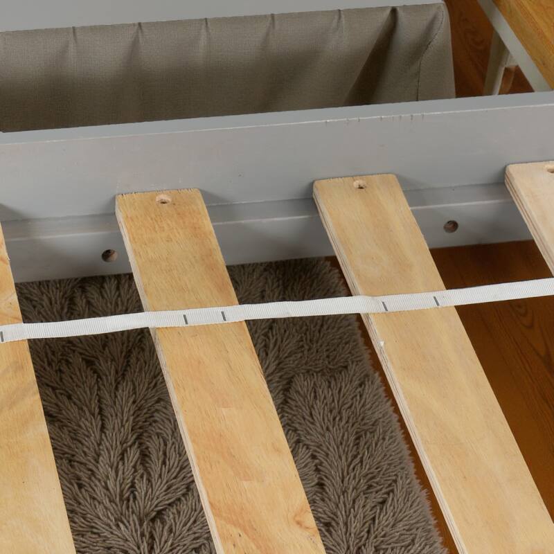 Twin Size Wooden Loft Bed with Staircase and Storage Steps, Solid Pine Frame with Guardrails