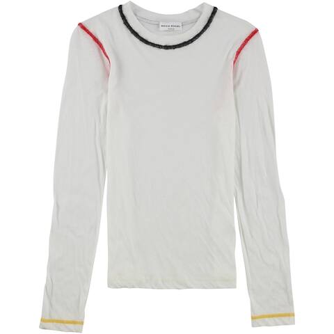 Sonia Rykiel Womens 3-Tone Stitch Basic T-Shirt, White, Medium