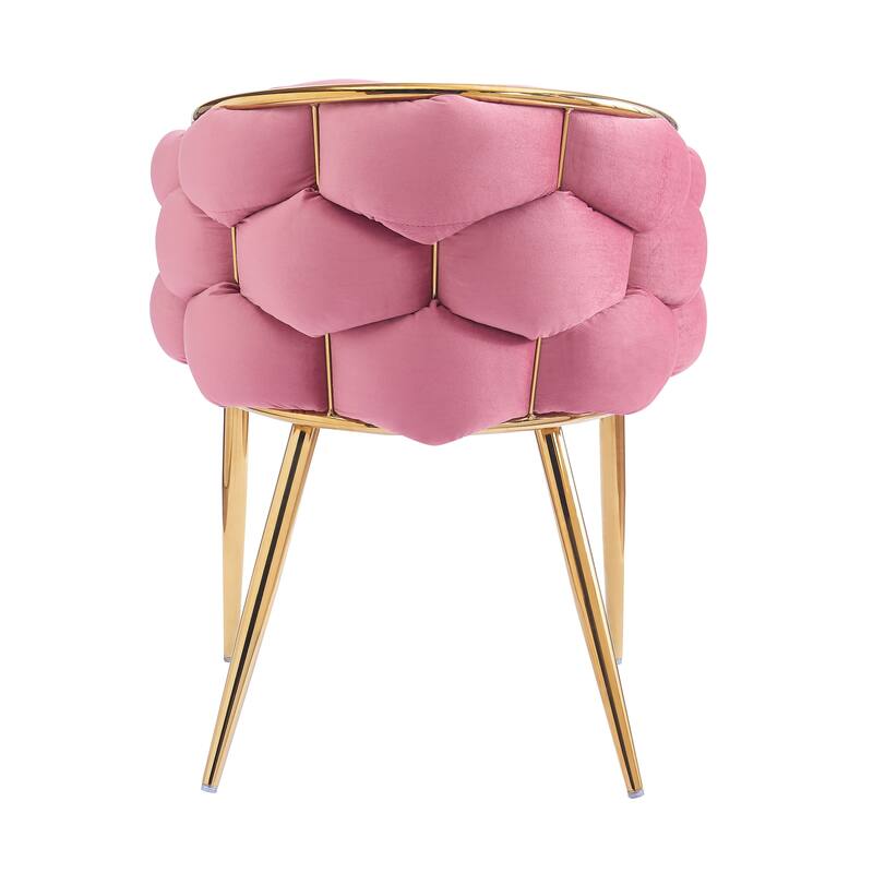 Set of 2 Luxury Handmade Accent Chair with Gold Legs, Modern Velvet Armchair for Living Room and Bedroom