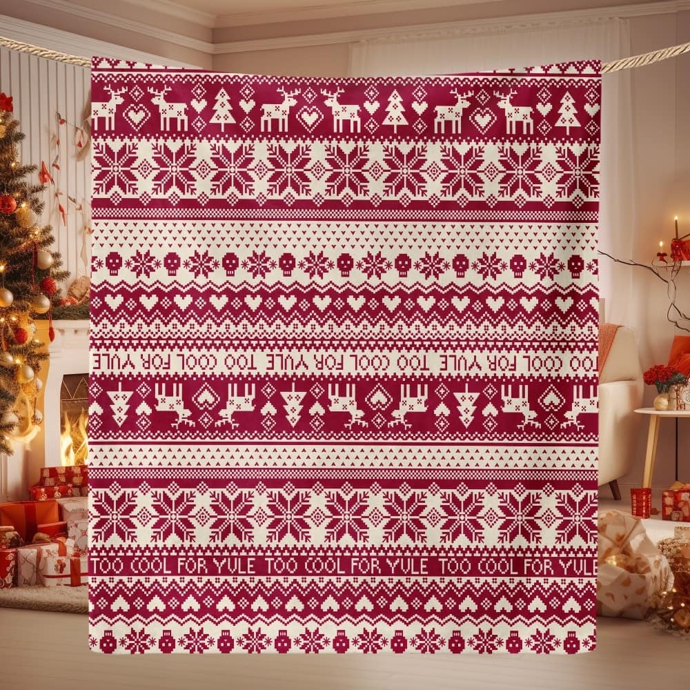 Christmas Striped Flannel Fleece Throw Blanket — Soft Holiday Blanket