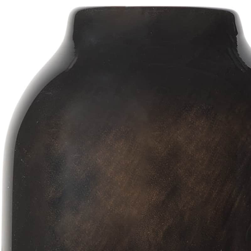12" Black And Gray Glass Cylinder Table Vase - 5.12