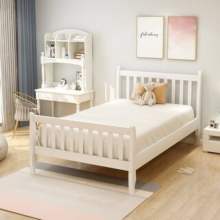 Twin Platform Bed Frame with Wood Slat Support and Storage - Modern, Compact