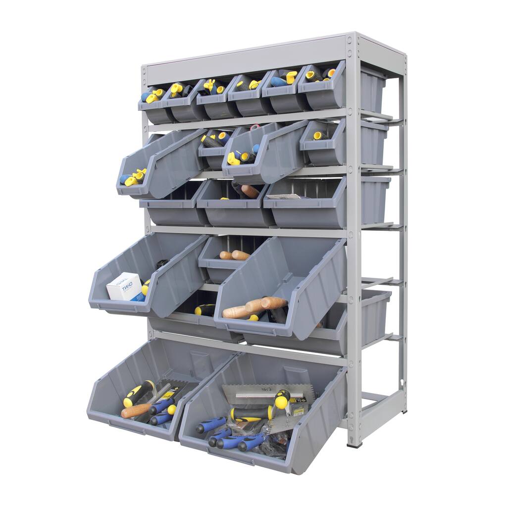 King's Rack Bin Rack Boltless Steel Storage System Organizer w/ 24 ...