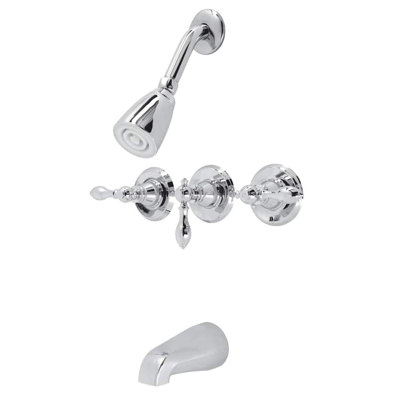American Classic Three-Handle Tub and Shower Faucet - Polished Chrome