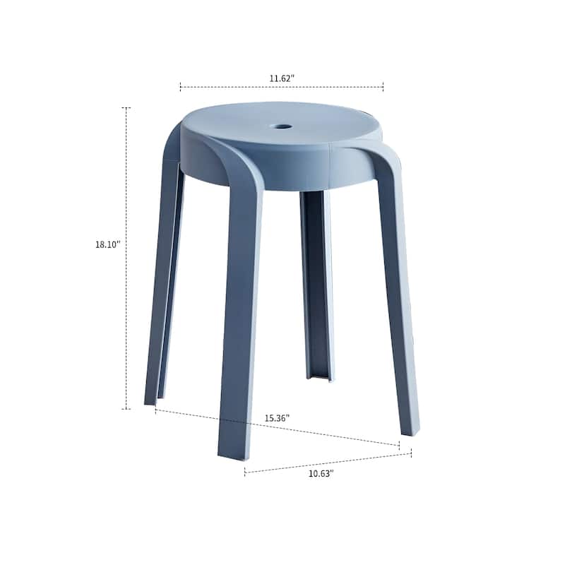 Classic Stackable Plastic Stools - Set of 6