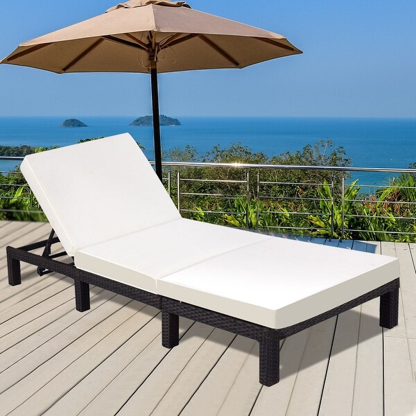 Shop Gymax Adjustable Chaise Lounge Poolside Couch Patio ...