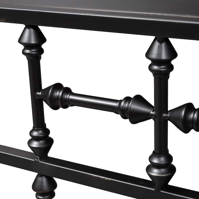 Vintage Series Distressed Metal Open Nightstand - Black