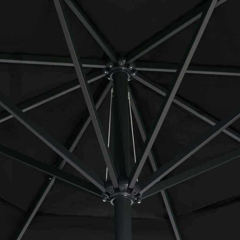 vidaXL Outdoor Parasol with Aluminum Pole 196.9" Black