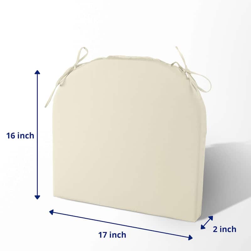 Set of 4 Waterproof Outdoor Chair Cushions with Ties for Patio Furniture