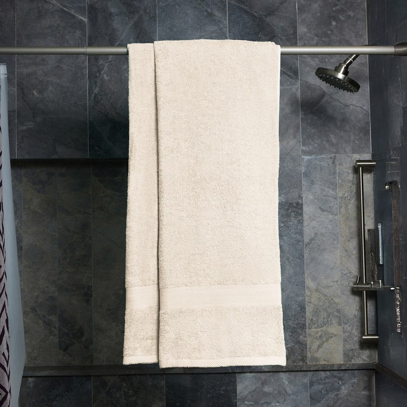 Deluxe 2-Piece 100 Cotton Bath Sheet - Ecru