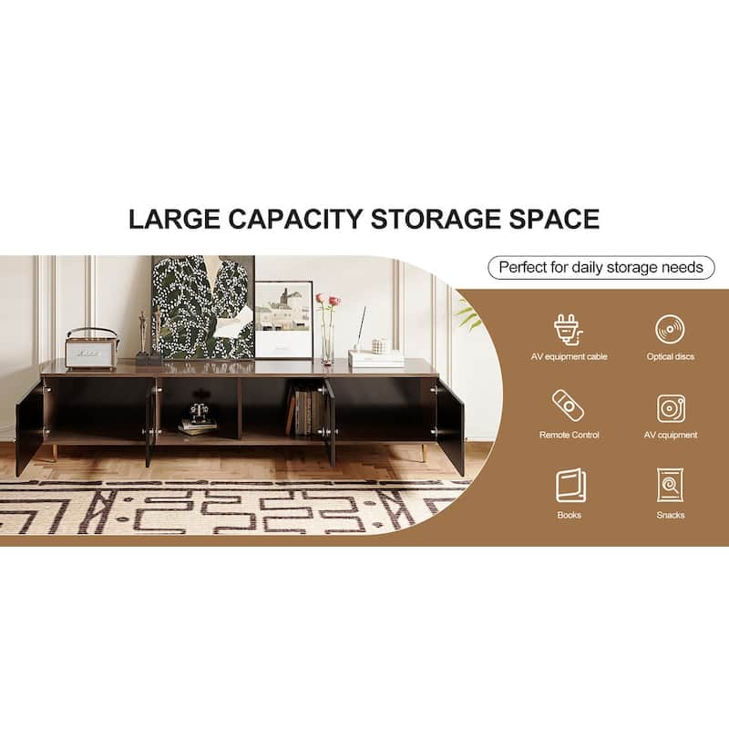 78.74" 4-Doors Storage TV Stand Media Console for TVs up to 85"