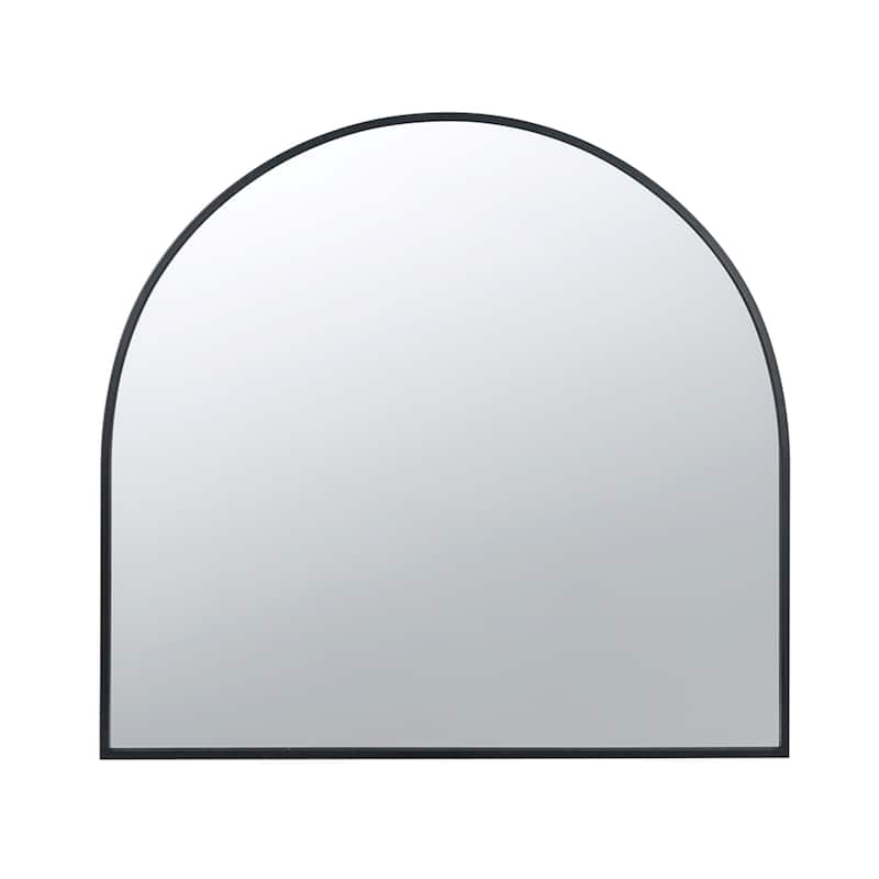 Rounded Arch Top Wall Mirror - 33" - Black