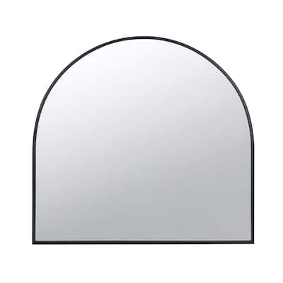Rounded Arch Top Wall Mirror - 33" - Black