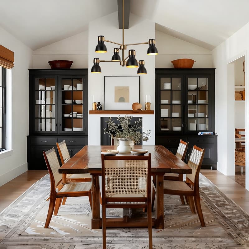 Modern 6-Light Black Gold Chandelier Industrial Metal Pendant Lights for Dining Room - 24.5" D x 12" H