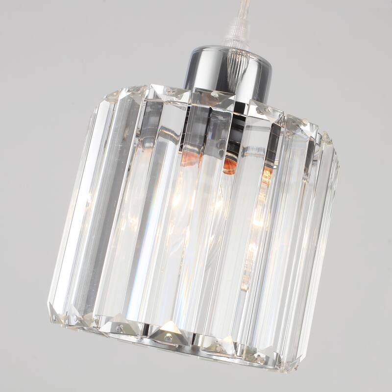 5-Light Dimmable Cylinder Cluster Pendant Lighting Fixture for Kitchen Island