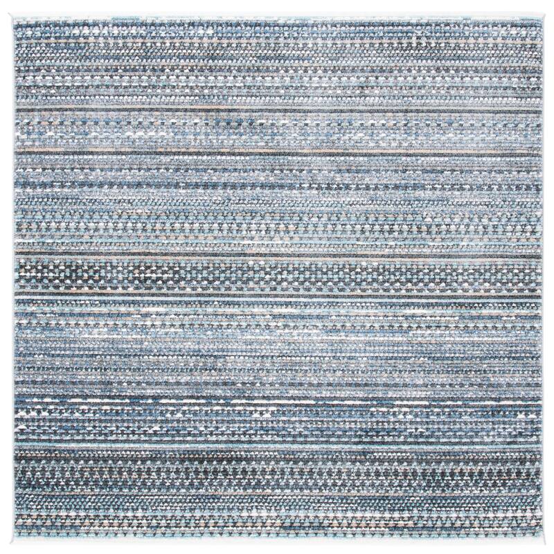 SAFAVIEH Sedona Estie Modern Boho Fringe Rug - 4' Square - Dark Grey/Ivory