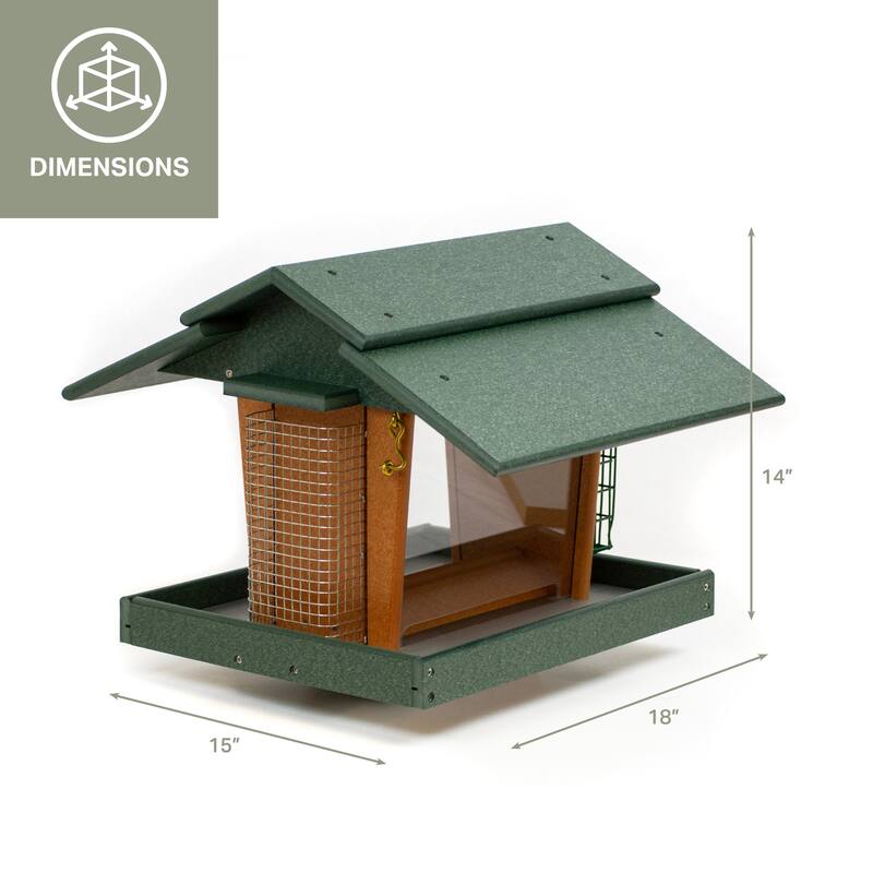 OUTDOOR LEISURE PRODUCTS Model GM2-1TGC Classic Deluxe Bird Feeder Made with High Density Poly Resin