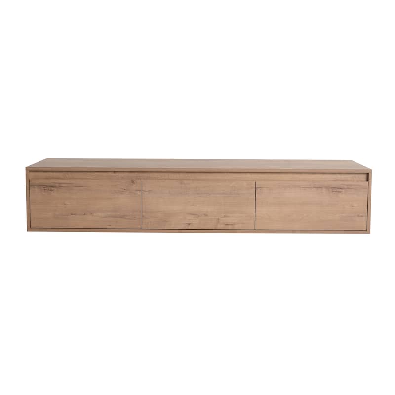 60 Inch Wall Mounted Bathroom Vanity without Sink, Bathroom Cabinet with 3 Soft-Close Drawers