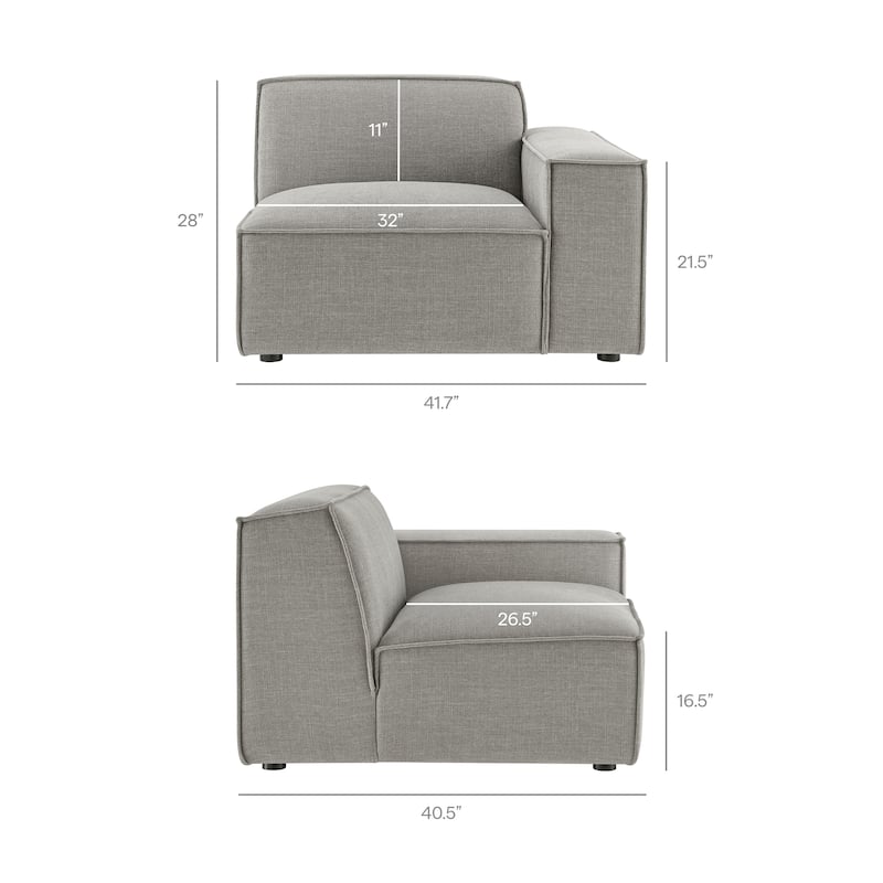 Restore 3-Piece Performance Fabric Upholstered Modular Sofa Set
