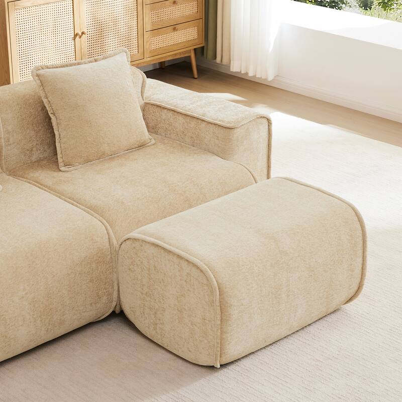 GDFStudio - Modular 3-Seater 108.66" Boneless Velvet Sofa