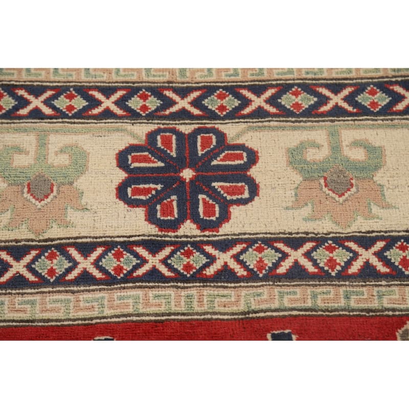 Geometric Kazak Rug Hand-Knotted Wool Carpet - 8'2"x 9'9"