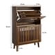 preview thumbnail 7 of 12, Shoe Cabinet, Shoe Storage Cabinet with Louvered 2 Flip Drawers, Freestanding Shoe Organizer Cabinet