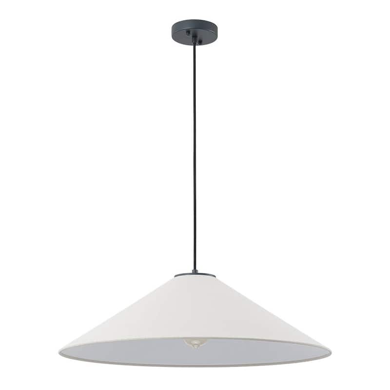 1-Light Modern Fabric Single Cone Pendant