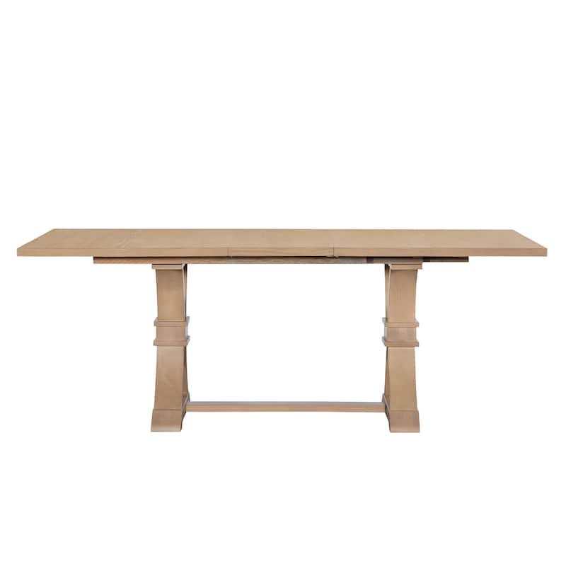 Christopher Knight Home - Rustic Extendable Dining Table with Rubberwood X-Frame Base and Extension Leaf