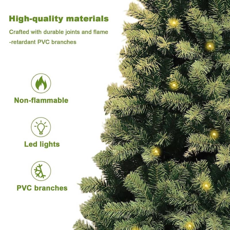 6/7FT Artificial Christmas Tree for Living Room Office Party Decoration - N/A
