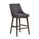 preview thumbnail 12 of 28, Sasha Espresso Barrel Back Counter Stools (Set of 2) iNSPIRE Q Modern Dark Grey Linen