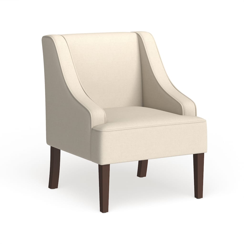 Porch & Den Lyric Cream Swoop Arm Accent Chair