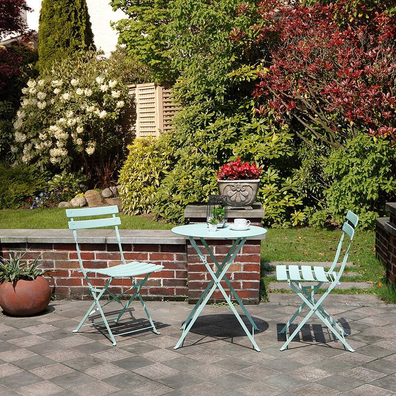 Clihome Outdoor 3 Piece Premium Steel Patio Bistro Set
