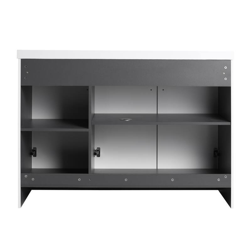 Modern 48 Inch Freestanding Bathroom Vanity Base without Sink, Storage Cabinet with Soft-Close Doors and Adjustable Shelves
